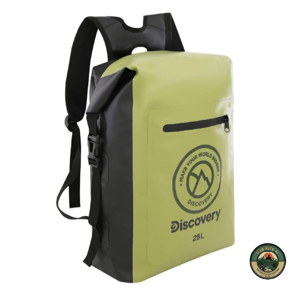 Mochila Estanco Discovery Verde y Negra 25 lts