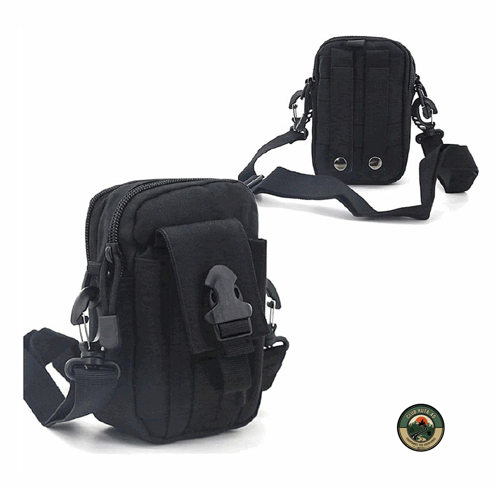 Pouch Morral Táctico Forest Porta Celular Negro